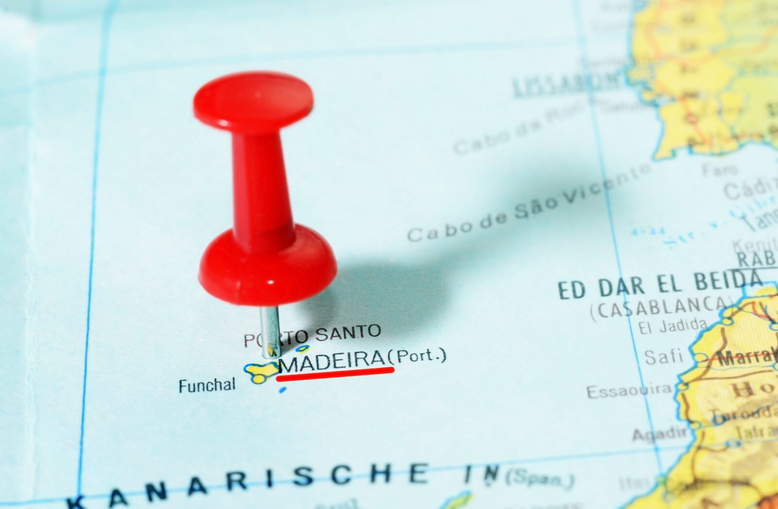 Map highlighting Madeira island in Portugal, representing moving to Portugal from UK, Madeira lifestyle, UK expats, island living and relocation options.