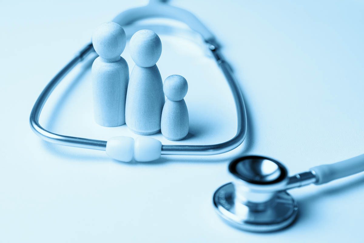 Family healthcare concept with stethoscope representing healthcare in Gibraltar.